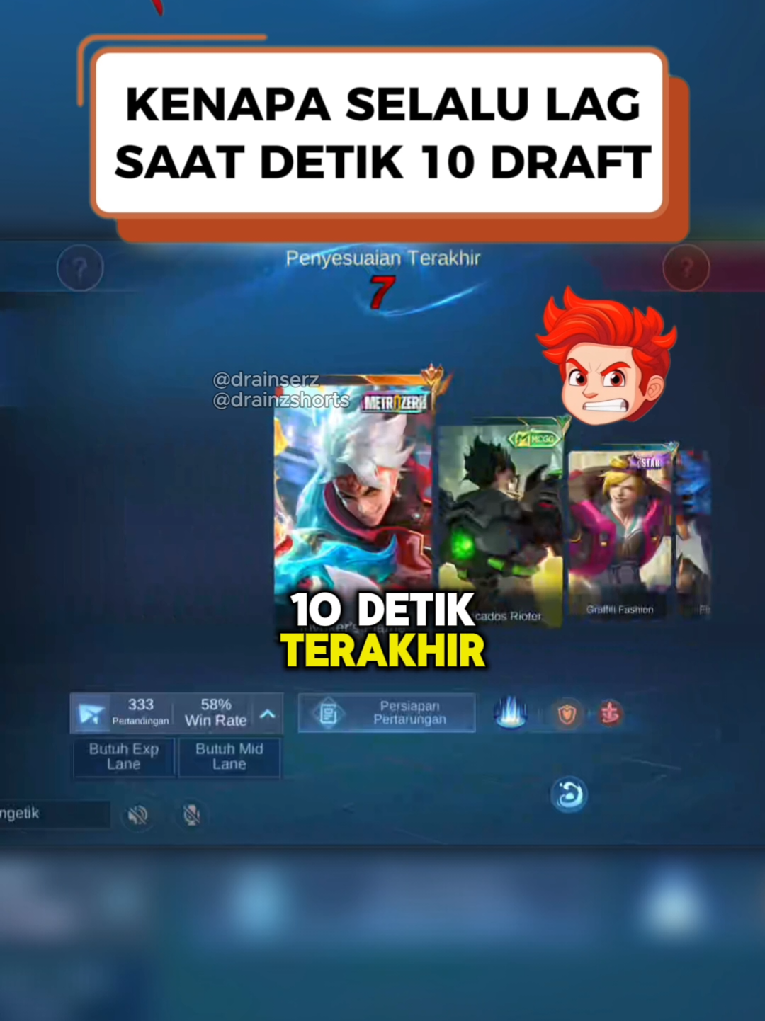 kenapa selalu lag di detik 10 terakhir draft pick Mobile Legends #MLBBCreator #MLBBNEXT2025 #mobilelegends #mlbb 