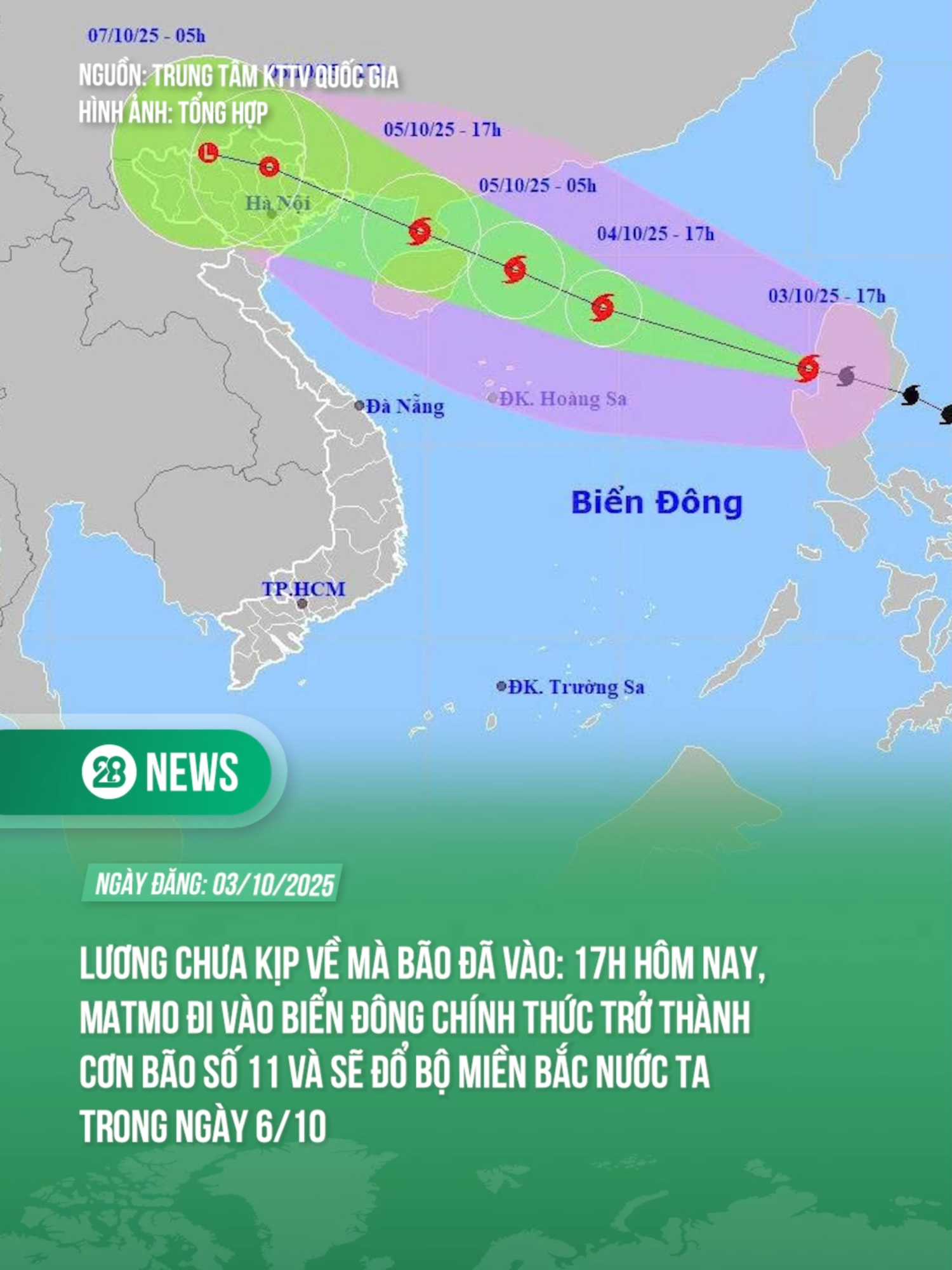 17H HÔM NAY, MATMO ĐI VÀO BIỂN ĐÔNG CHÍNH THỨC TRỞ THÀNH CƠN BÃO SỐ 11 VÀ SẼ ĐỔ BỘ VÀO MIỀN BẮC NƯỚC TA TRONG NGÀY 06/10 #theanh28 #theanh28news #tiktoknews #MATMO