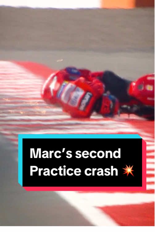 It was a bruising session for @Marc Márquez 💥 The second crash was heavy, but luckily he could jump back on the bike ✊ #IndonesianGP 🇮🇩 #MotoGP #MarcMarquez