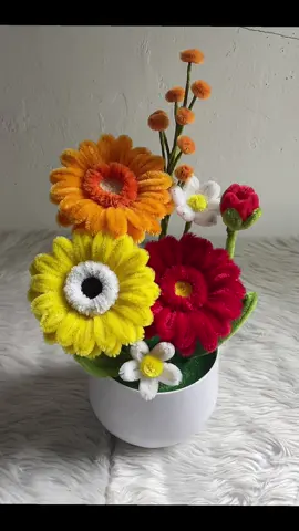 One of the sweetest ways to say 'I love you' — 3 gerbera flowers 🧡❤️💛 #drawingcloser #drawingclosermovie #gerbera #flowerpot #fuzzywire