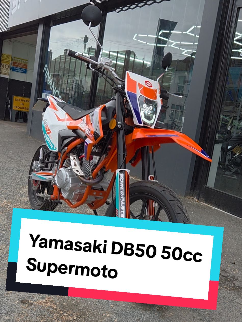 Yamasaki DB50 50cc geared motorcycle Just taken in part exchange  Serviced and ready to go!  These great little supermotos are perfect for that tall 16 year old who wants to get on the road. This has just been taken in part exchange. Call us on 01543 467 300  or pop in store. Speedway Motorcycles  25 Cannock Road Cannock Staffordshire  WS115BU If you want a run up and walk around of any other models we do just drop us a message. #yamasaki #yamasakidb50 #db50 #yamasakidb #yamimoto #supermoto #geared50cc #4stroke #50cc #50ccgang #offroad #enduro #motorcyclesoftiktok #speedwaymotorcycles 