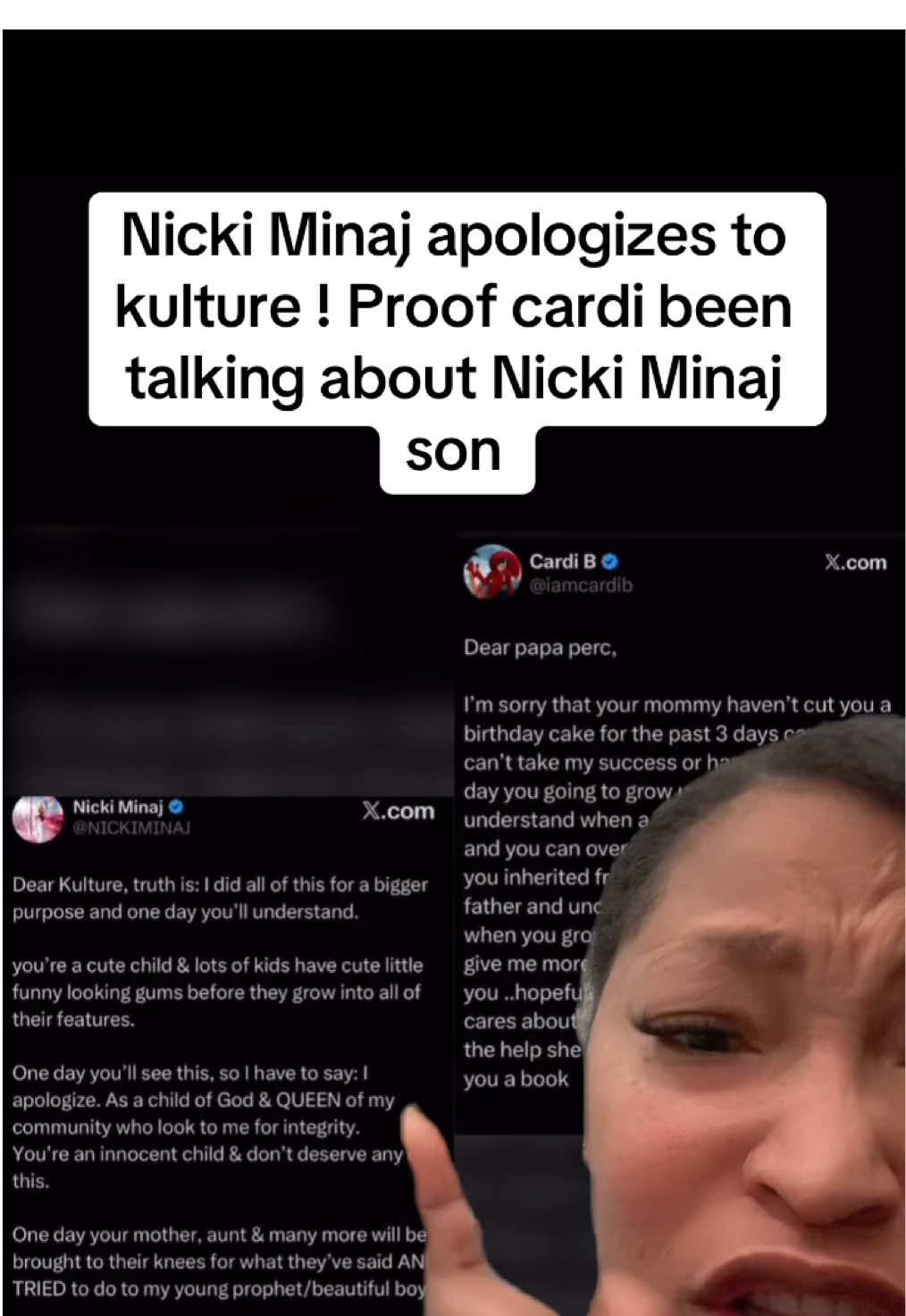 Last night Nicki Minaj apologized to Cardi B daughter on X..  #nickimimaj #nickiminajedit #nickiminajvideos 
