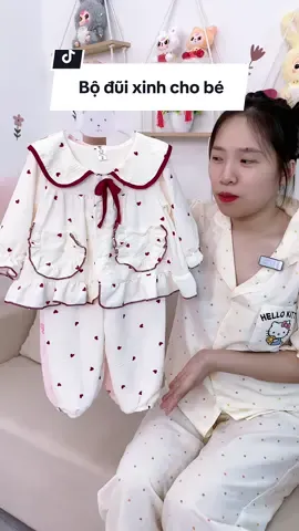 Tiếc ghê không có size to để 2 mẹ con mặc đôi với nhau #aodaitaychobe #bopijama #bothudongchobe #quanaotreem #xuhuongtiktok 