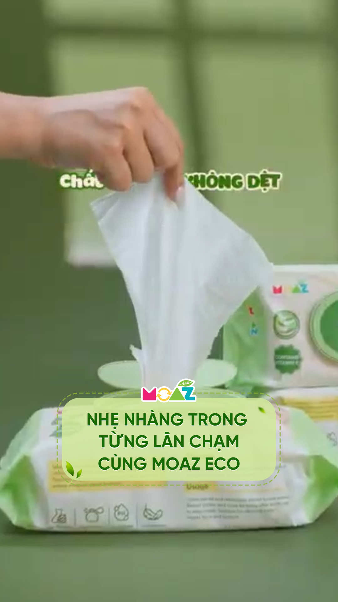 KHĂN ƯỚT CAO CẤP MOAZ ECO: CHIẾT XUẤT LÔ HỘI LÀNH TÍNH, DỊU DÀNG TRONG TỪNG LẦN CHẠM❤️ #moazeco #tosacventron #khanuot #khanuotkhongmui #lohoi #khanuotvesinh 