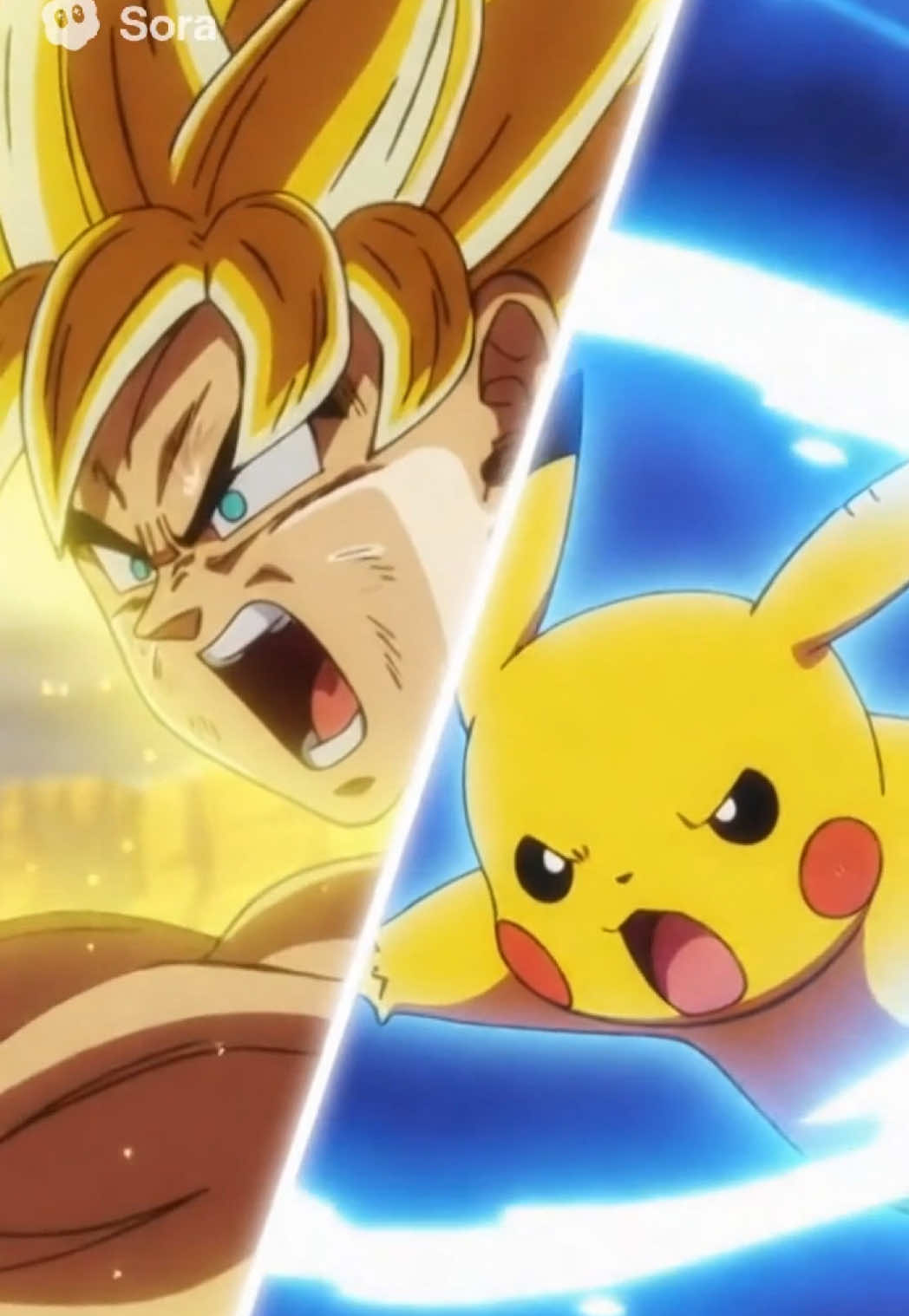 Why this crossover kinda fire tho… #sora2 #soraai #anime #goku #pikachu 