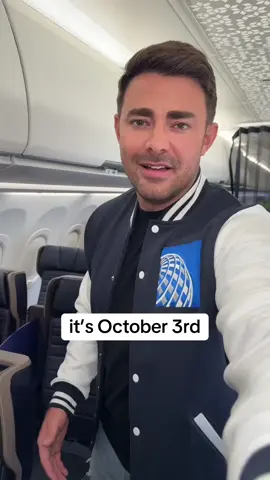 on October 3rd, he flew United @Jonathan Bennett #October3rd #MeanGirlsDay #YouCantSitWithUs #Showgirl #UnitedAirlines