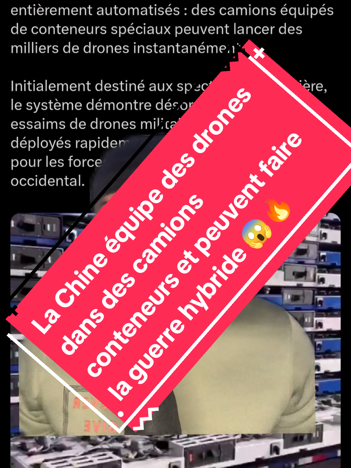 La Chine équipe des drones dans des camions conteneurs et peuvent faire la guerre hybride 😱🔥🚨 #pourtoi #donaldtrump #chine #drone #poutine 
