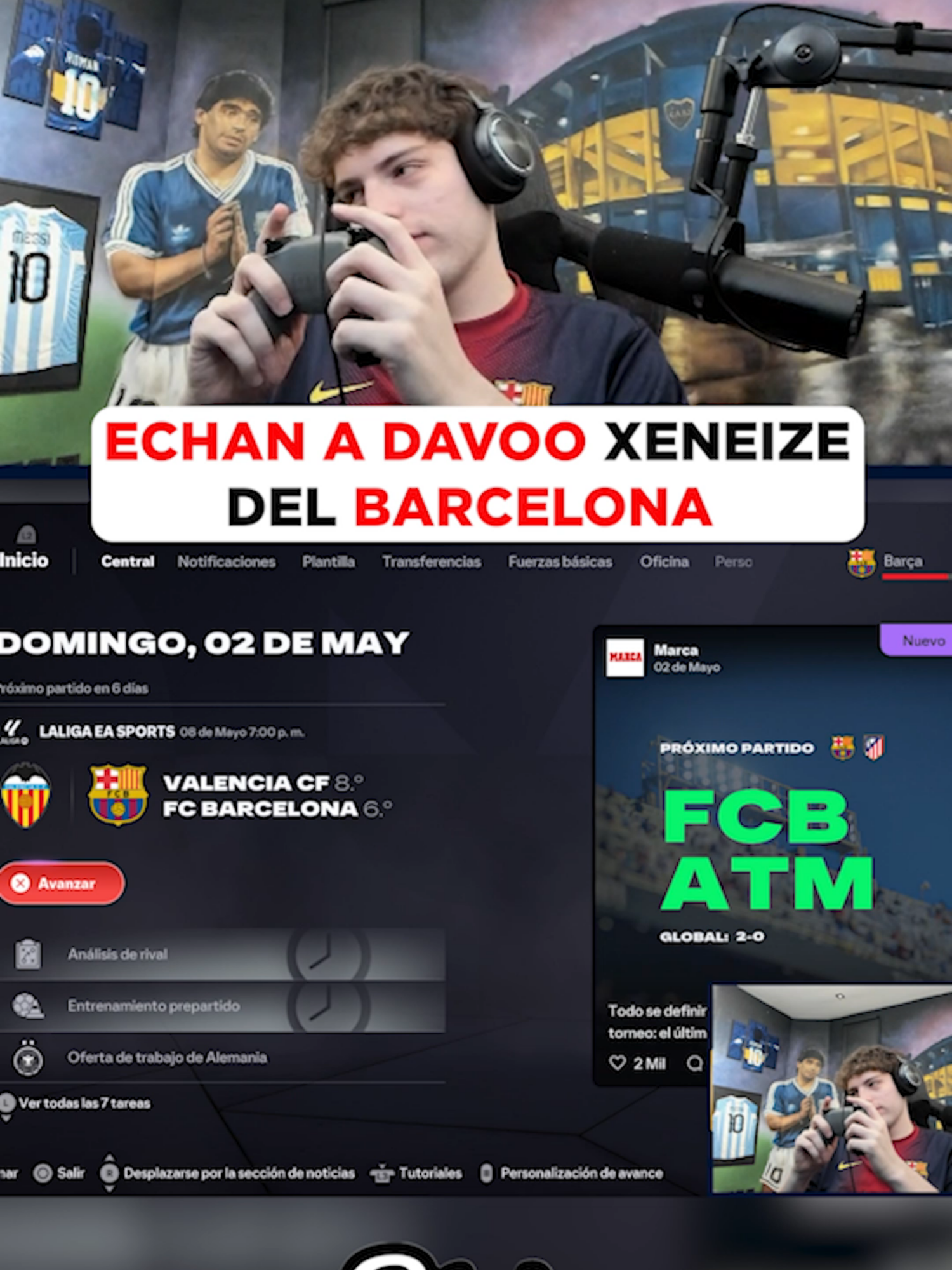 ECHAN A DAVOO XENEIZE DEL BARCELONA SIENDO DT EN FIFA 26 #kick #argentina #lacobraaa #davooxeneize #barcelona #fc26 #modocarrera