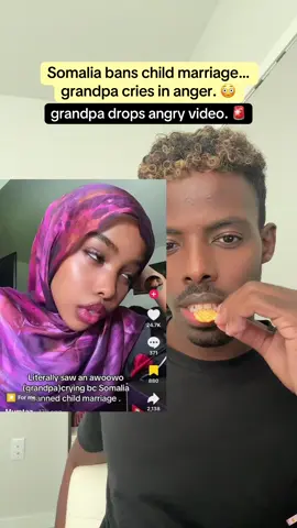 Somalia just banned child marriage… and grandpas are MAD. 😳 A viral video is circulating of an older Somali man furiously rejecting the law, calling it a “non-believer rule” and begging scholars not to accept it. His argument? 👉🏽 “Their kids hit puberty late. Ours hit it earlier.” 🤯 Yes, he said that. Right now, Somali scholars and teachers are silent and the silence is LOUD. Some are defending the law. Others are panicking, saying it goes against culture and deen. This is not just about age. It’s about power, control, and what happens when modern law confronts ancient tradition. Should puberty mean marriage? Or is this a chance to finally protect Somali girls? 👇🏽Where do YOU stand? #somalitiktok #childmarriage #somalia #somalitiktok12 