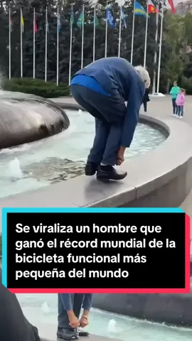 Se viraliza un hombre que ganó el récord mundial de la bicicleta funcional más pequeña del mundo: 