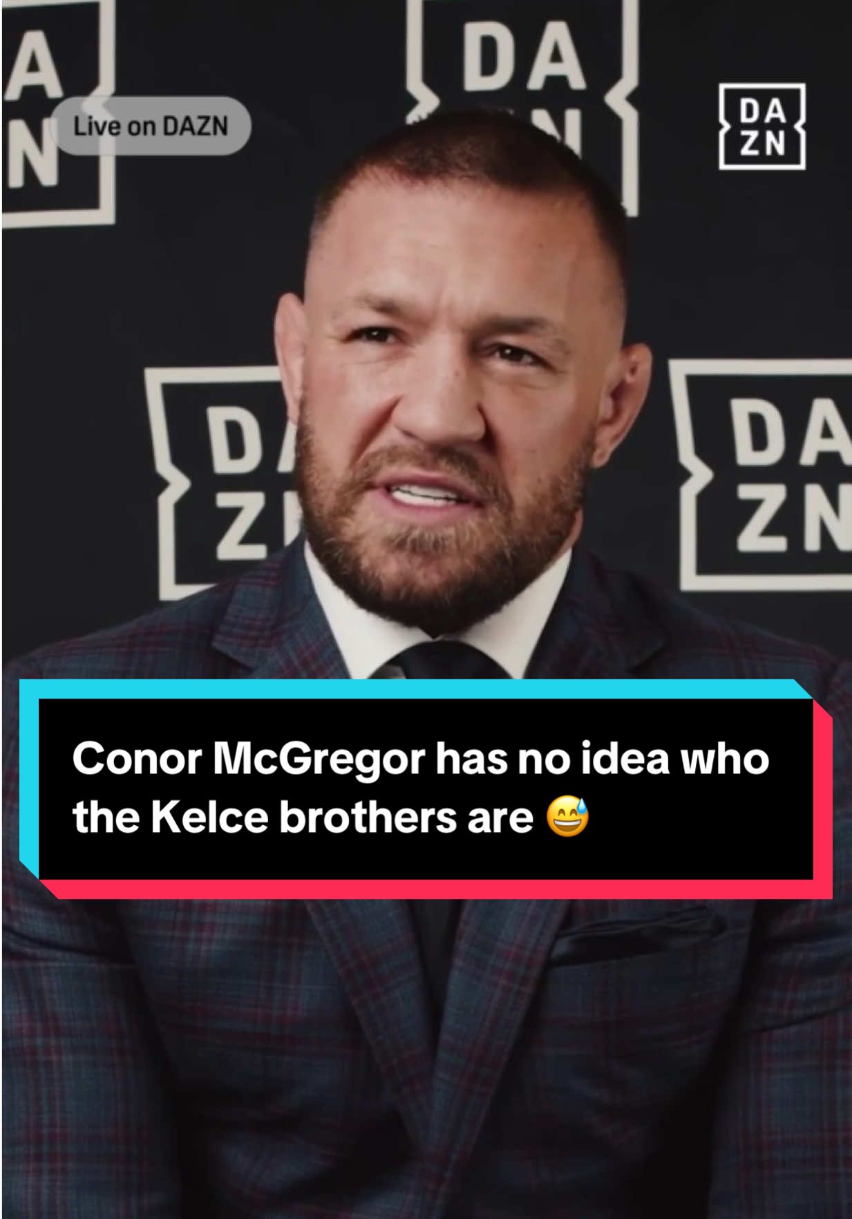 McGregor really asked if Travis Kelce’s dad is Jason Kelce 😭😂 #connormcgregor #UFC #traviskelce #jasonkelce #taylorswift 