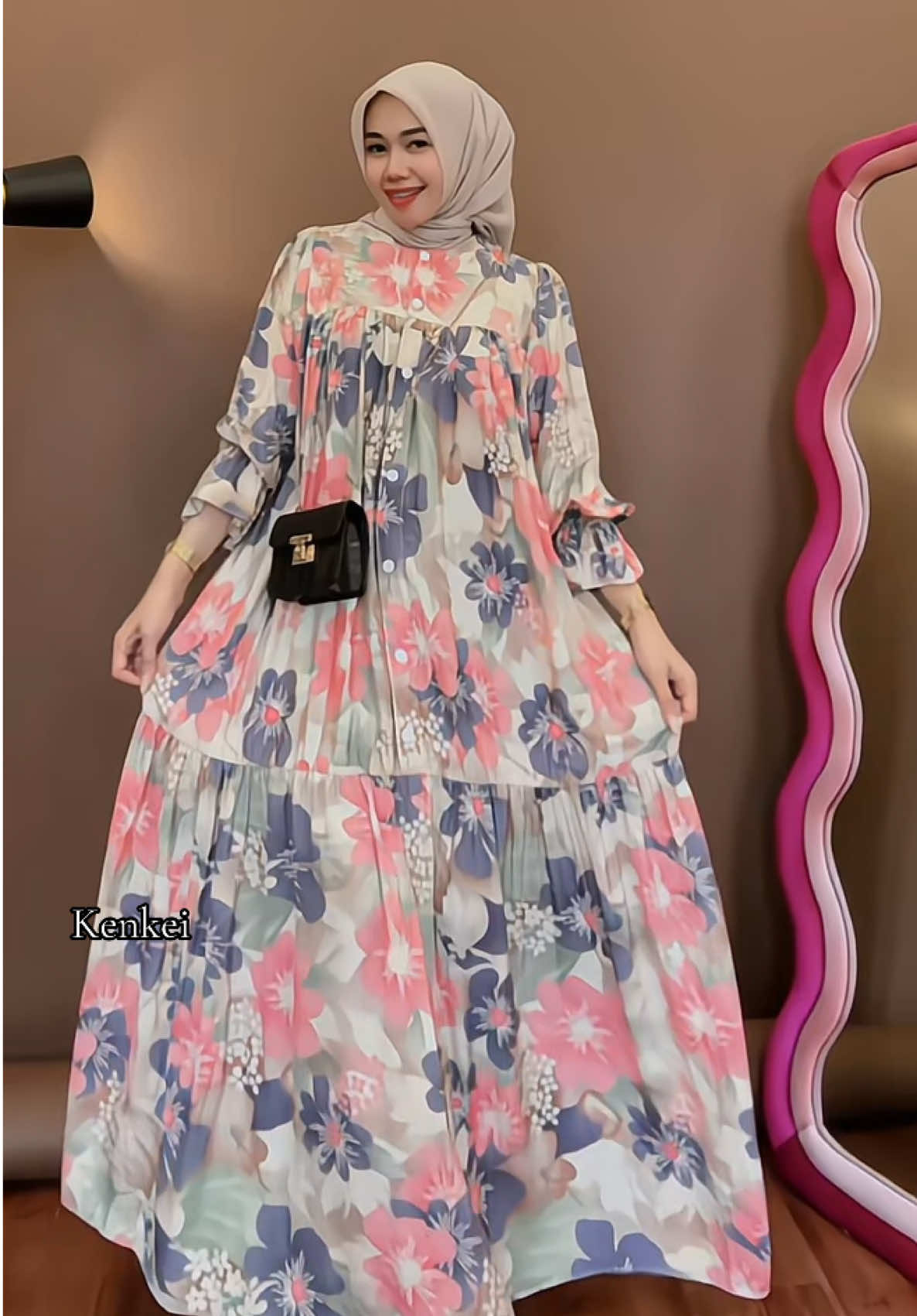 Motif barunya cantik banget 🩵🩵🩵 #gamis #gamiskekinian #gamiscantik #ootdhijab #jumbo 