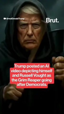 Trump posted an AI video showing himself and OMB Director Russell Vought as the Grim Reaper going after Democrats amid the government shutdown. #GrimReaper #RussellVought #Trump #GovernmentShutdown