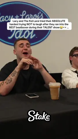 Lacy and The Kid Laroi tried their ABSOLUTE hardest trying NOT to laugh after they ran into the BEST beatboxer during their TALENT show😭👀… #lacy #thekidlaroi #faze 