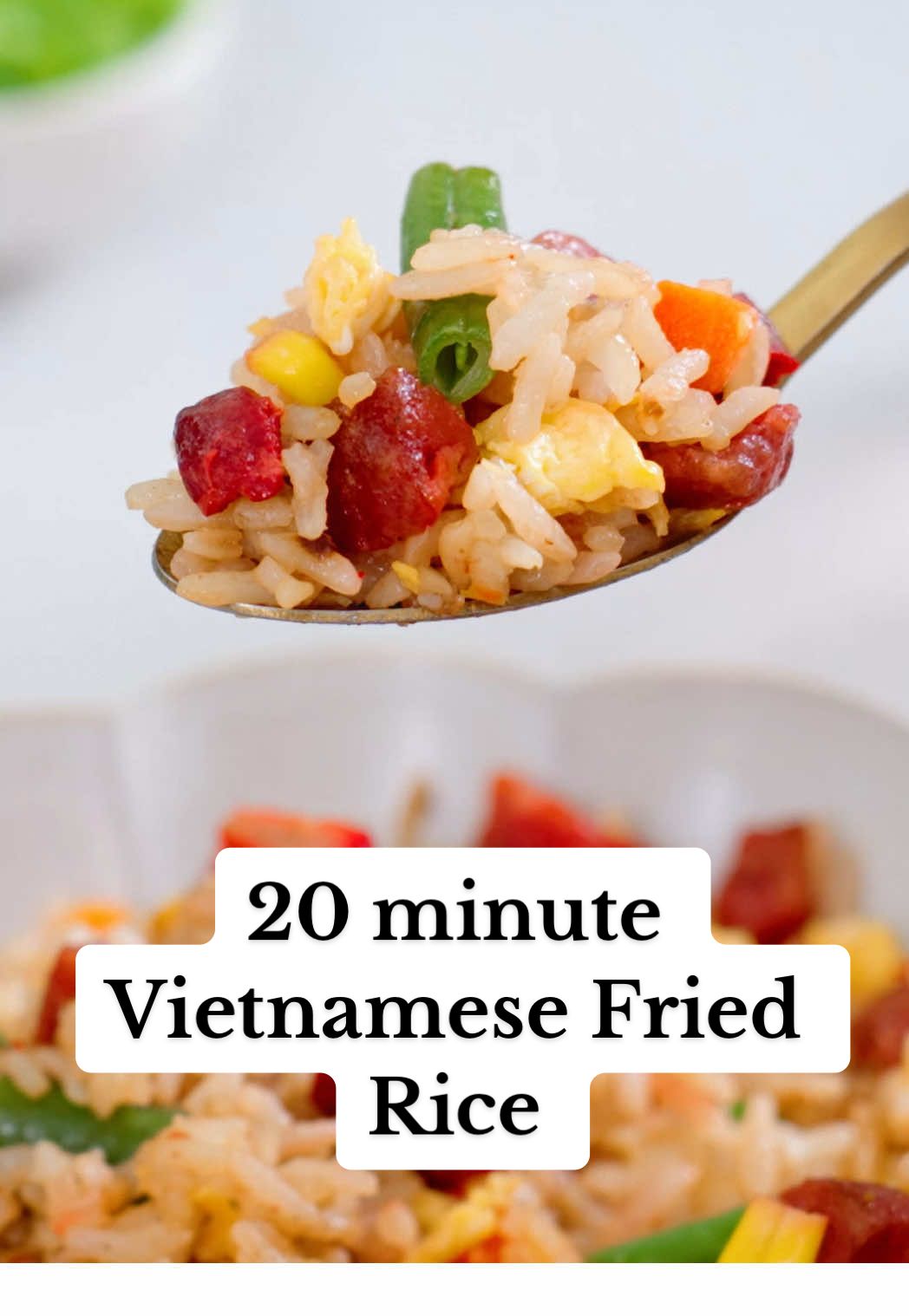 20 min Vietnamese Fried Rice😍 I grew up loving this dish, and now we keep it in our meal prep rotation. It’s so easy and comforting! Grab the detailed recipe on my blog today 💕 #EasyRecipe  #comfortfood #vietnamese  #friedrice