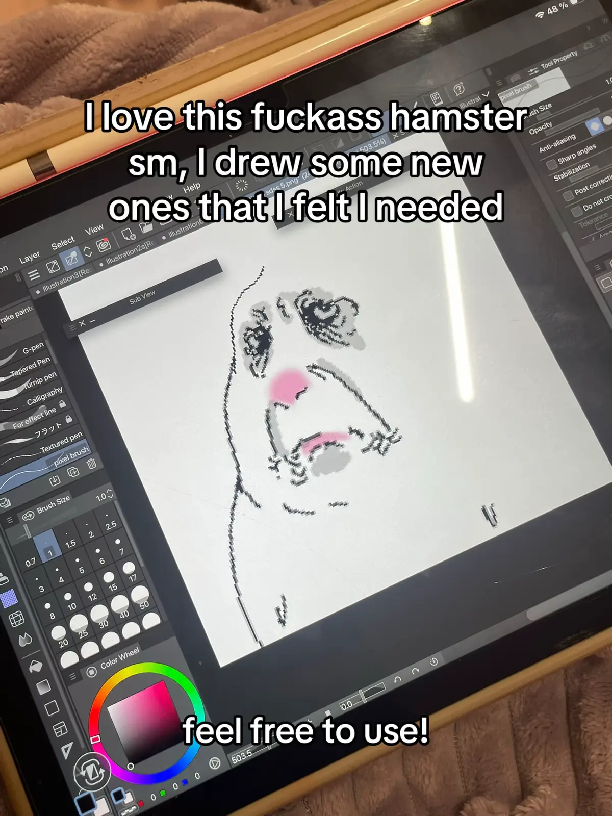 I love how stupid it looks, it was so fun to draw these, I'm taking requests as well! og creator of the hamster @alma #hamstersticker #dumbsticker  #fyp 