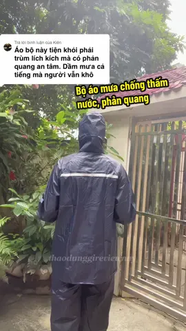 Bộ quần áo mưa chống thấm nước tốt, có phản quang an tâm tiện lợi #boquanaomua #aomuaphanquang #aomuabo #aomuachongtham #thaodunggireviewnay 