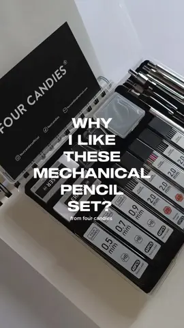 i didn't know i would love these mechanical pens set from four candies, very worth it!💯  #mechanicalpencil #mechanicalpen #pencil #sketch #drawing #arttok 