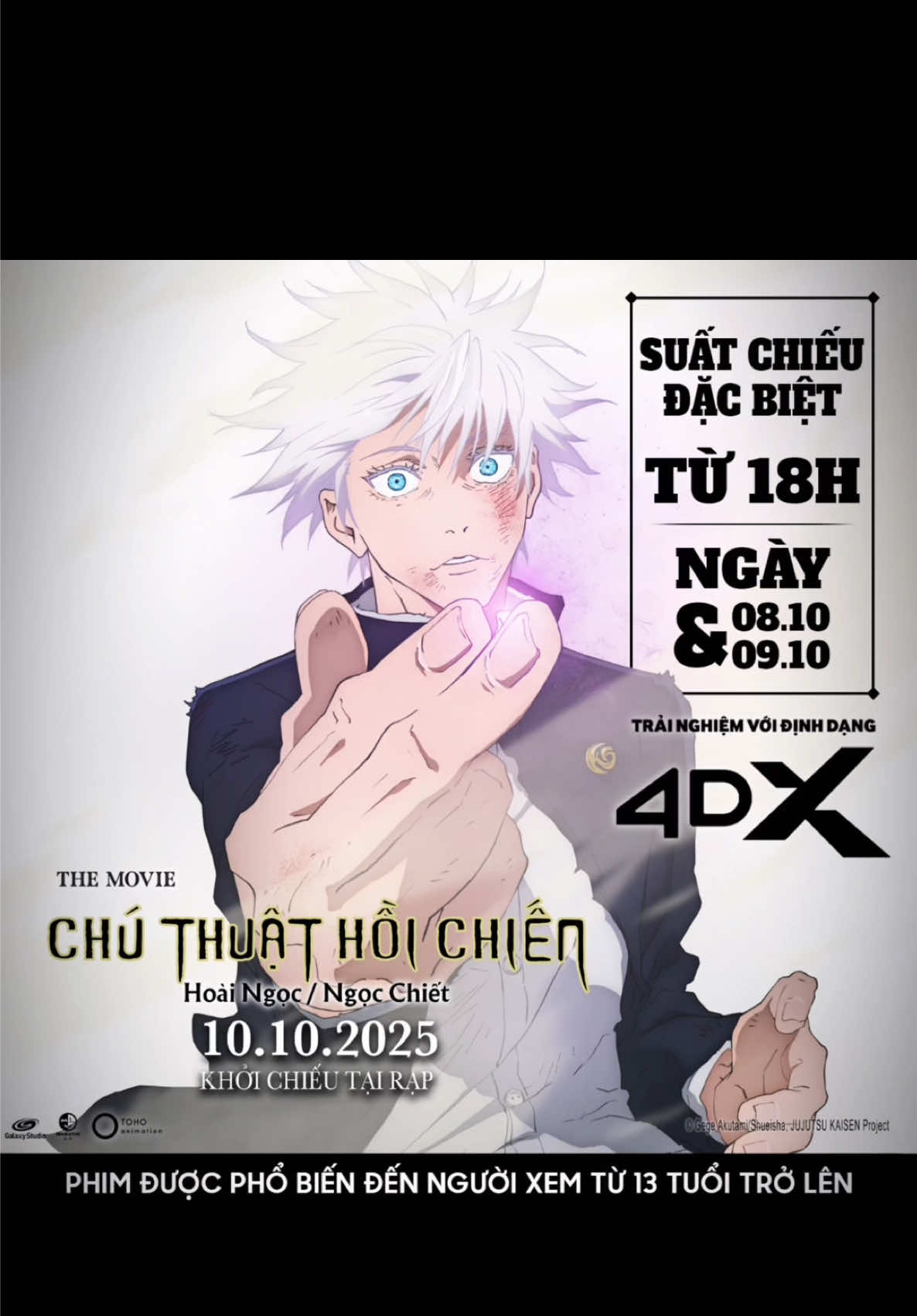 CHỈ CẦN EM NÓI EM: “SATORU, EM KHÔNG SAI” “MOVIE CHÚ THUẬT HỒI CHIẾN: HOÀI NGỌC / NGỌC CHIẾT” LIỀN MỞ SUẤT CHIẾU SỚM CHO EM 🔥 Chuẩn bị cho cảm giác choáng ngợp và sống lại khoảnh khắc huy hoàng đến từ MÀN HỢP SỨC BÙNG NỔ MÀN ẢNH RỘNG CỦA BỘ ĐÔI MẠNH NHẤT trong Suất Chiếu Sớm || Từ 18h00 ngày 08-09.10.2025, ĐẶT VÉ NGAY!  🎬 Chú Thuật Hồi Chiến: Hoài Ngọc / Ngọc Chiết - The Movie 🔥 Suất chiếu đặc biệt: Từ 18h00 ngày 08-09.10.2025 ‼️ Khởi chiếu tại rạp: 10.10.2025 ✨ Phim dành cho khán giả từ 13 tuổi trở lên #JujutsuKaisen #SatoruGojo #TikTokGiaiTri #chúthuậthồichiến #Anime 