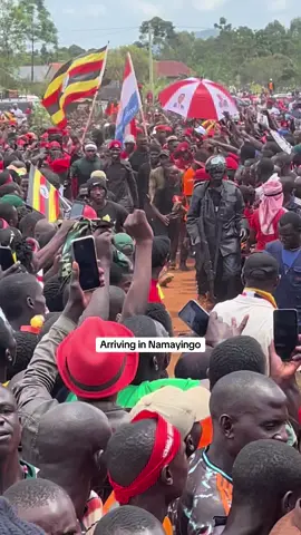 President arriving at the rally in Namayingo