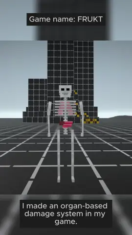Organ-based damage system in my indie game FRUKT #ragdoll #indiegame #voxel #brutal   FRUKT is a voxel-based death sandbox with realistic ragdoll physics. Wishlist & more info here: https://store.steampowered.com/app/3880400/FRUKT/