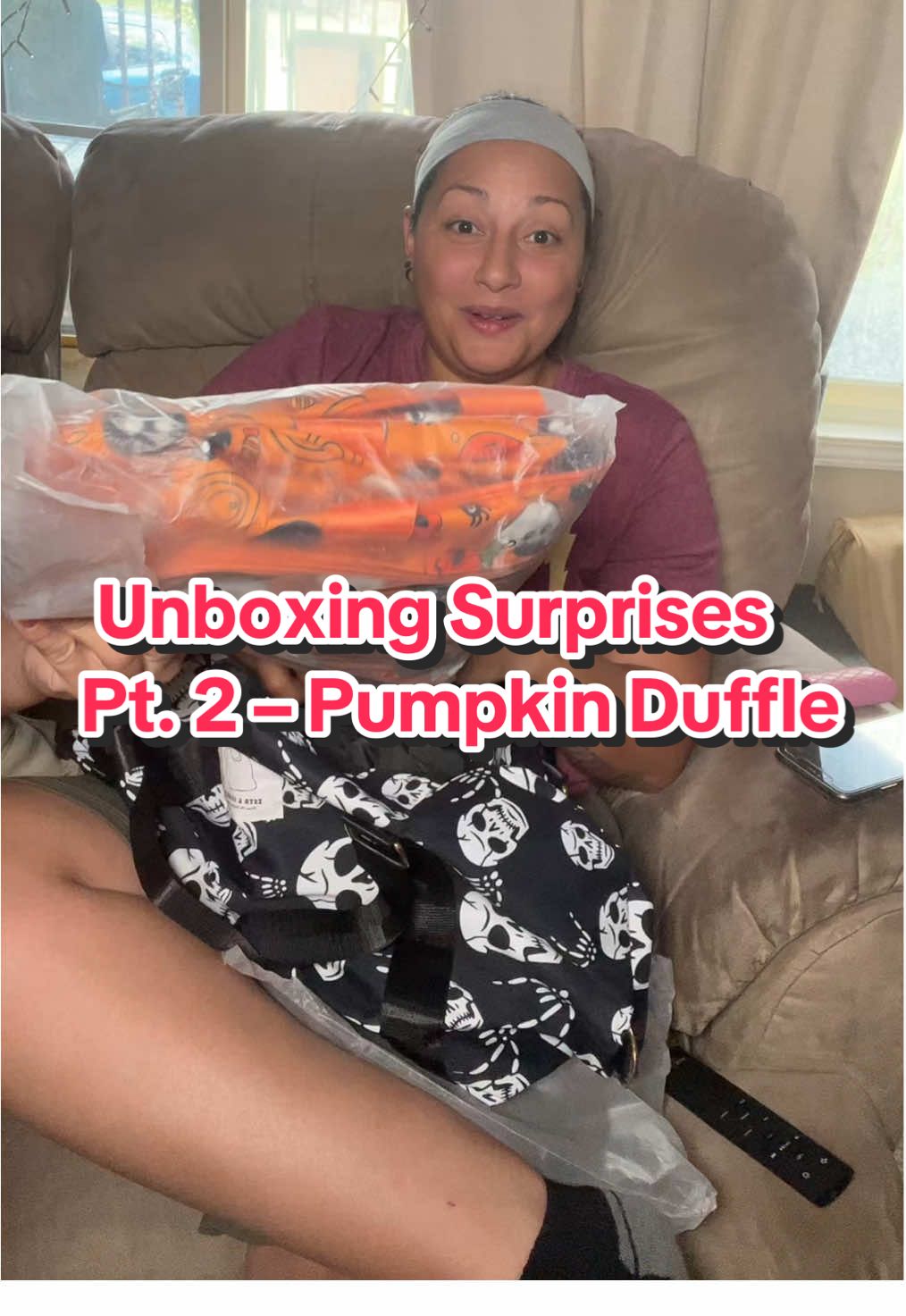 Unboxing this spooky duffle was fun, but giving it to her was the BEST part 🎃✨ She loved this one! #halloweenfinds #giftideas #unboxingreaction #spookyseason #pumpkinvibes 