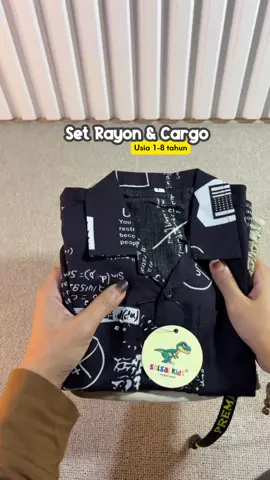 Setelan rayon & cargo cakep harga 60rbn aja cek keranjang ya #setelananak #setelanrayon #setelananakmurah 