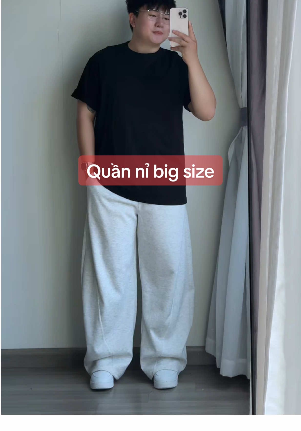 Quần nỉ ae Béo mặc lên form đẹp lắm #myoutfit #bigsizenam #gemme #bigsizefashion 