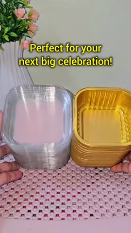 Perfect for your next big celebration! Aluminum square cups aluminum tray baking tray with lid cover Aluminum tray with lid baking essentials Mango graham tiramisu pudding cheesecake mini cakes blueberry cake chocolate cake mousse pannacotta baking #aluminumtray #dessert #baking 