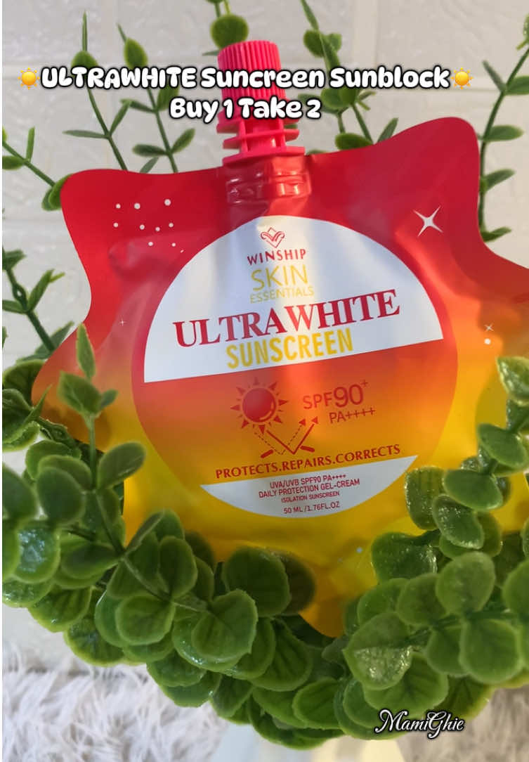 ☀️Ultrawhite Suncreen Sunblock☀️Buy 1 Take 2 Winship bright glow sunblock Suncreen SPF50 PA++ 50ml Whitening moisturizing IV defense lotion for long lasting skin care brightening facial hydrate daily smooth moisturizer. Formulated with broad spectrum SPF50 PA++ this Suncreen shields your skin from UVA and UBV rays. It help prevent premature aging and sun induced damage. Perfect for daily skincare needs, It ensures your skin stays protected and radiant. #ultrawhitesunscreen #Suncreen #winshipskinessentials #ultrawhitesunblock #fypシ゚