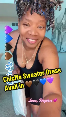 ChicMe never fails to deliver! This is not yo granny’s Sweater Dress! It’s soft, midi-length, cross-over belted top. You see it! 😍  Colors 🤎🖤💙💜 #fallfashion #sweaterweather #sweaterdress #chicme @chicme 