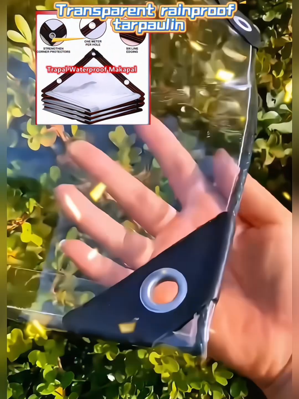The transparent rainproof tarpaulin that everyone has been looking for, which is both cheap and of good quality, has finally been found by me! #TransparentRainproofTarpaulin #Tarpaulin  #WindproofAndWaterproof #fyp #tiktokshop 