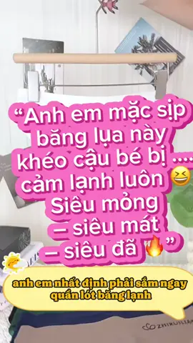 “Đừng nói em không cảnh báo nha 😎 Sịp này mát tới mức mặc vô là lạnh run thật đó 🧊 #sịpmátlạnh #anhEmNênThử