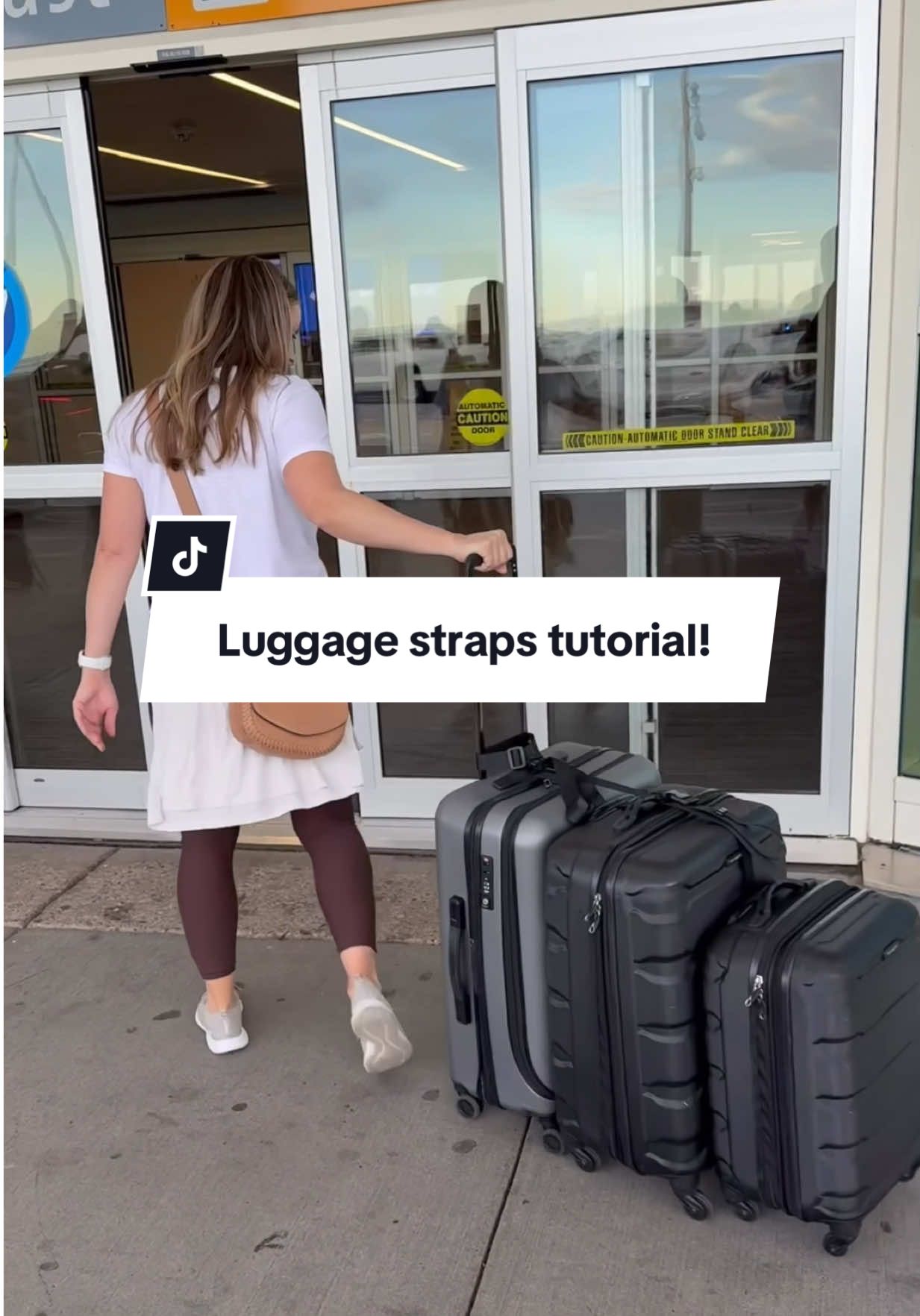 Luggage straps linked in my Linktree! 🔗 if you travel with kids…you need this hack to pull multiple bags with one hand. #familytravel #travelhacks #travelingwithkids 