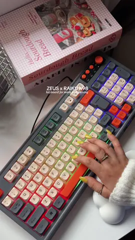 ZUES x RAIKU K98 keyboard perfect for work and gaming ⌨️🧡🩶 #keyboard #keyboardforlaptop #zeuskeyboard #gamingkeyboard #zeus 