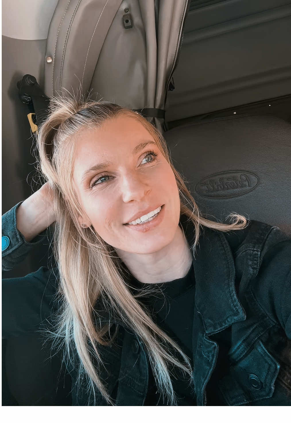 I got a new truck! I’ve been teasing it for more than a month now. Go check it out 🖤 link is in bio 🥰 #truckergirl #trucking #peterbilt #trucker #largecar 