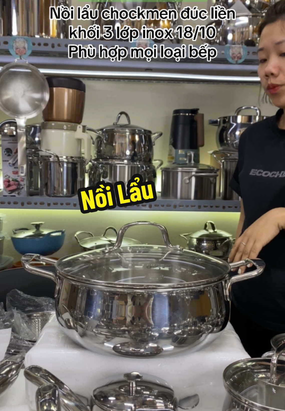 Nồi lẩu chockmen đúc liền khối 3 lớp inox 18/10 Phù hợp mọi loại bếp #shopmecuanui #shopmecuanui1 #noilau #chockmen 