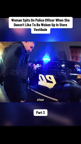 Woman Spits On Police Officer When She Doesn't Like To Be Woken Up In Store Vestibule #copsusa🚔🇺🇸 #copsus👮‍♀️🇱🇷 #copsontiktok🎬👮‍♀️ #policetiktok💪 #foryou 