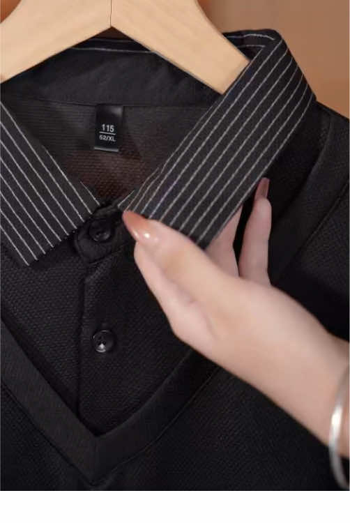 Sweat-free in SEA’s cool season! This long-sleeve polo breathes—perfect for work & play.#polo #black #outfit #Lifestyle #fashion 