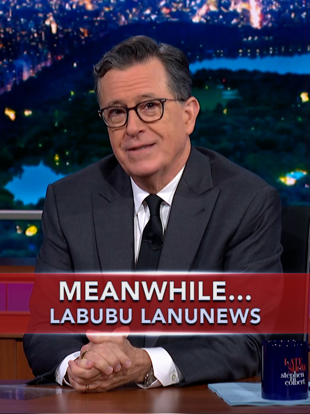 Meanwhile... some labubu lanunews! #Colbert #Labubu #Ratbubu