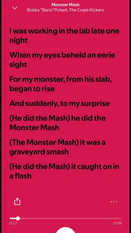 Moster Mash|| Bobby Boris “Pickett #music #lyrics #fyp #viral #holoween