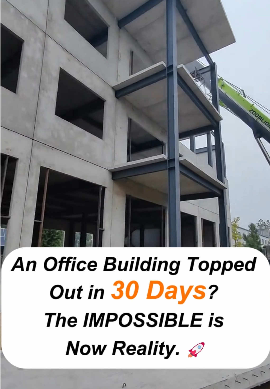 An Office Building Topped Out in 30 Days? The IMPOSSIBLE is Now Reality. #SteelConstruction#PreFabricatedbuilding#steelstructureofficebuilding#FastConstruction#Tiktok