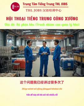 Hội thoại tiếng Trung công xưởng chủ đề bộ phận Kho (Trách nhiệm của quản lý kho) #thljobs #tiengtrungcongxuong #hoctiengtrung #tiengtrungmoingay #giaotieptiengtrung 