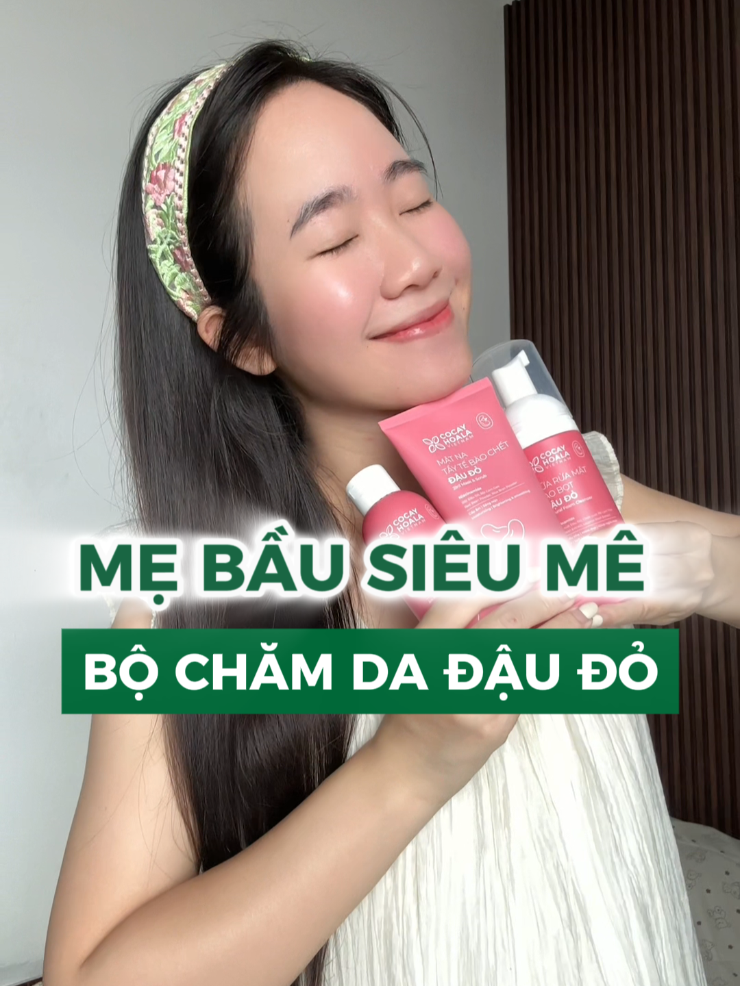 Bộ skincare Đậu Đỏ dịu nhẹ, lành tính cho mẹ bầu chăm da trong thai kỳ nha. Đang sale 40% !!! #cocayhoala #skincaredaudo #myphambabau #reviewskincare #skincareroutine #myphamlanhtinh