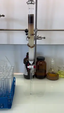 This is how I set up a column chromatography. How do you do it?  #chemistry #lab #student #college #study  