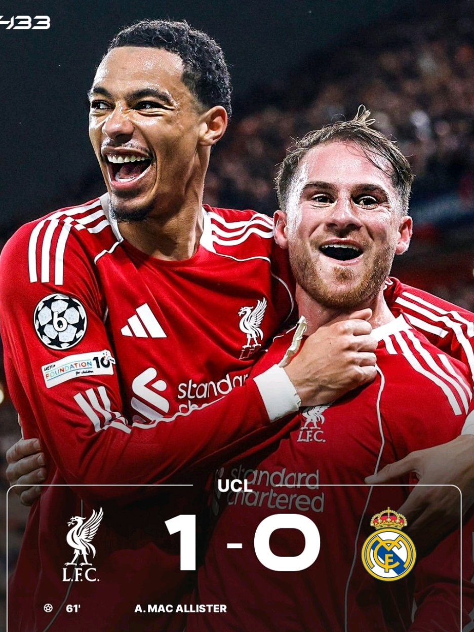 UCL: LIVERPOOL 1-0 REAL MADRID 🤭 King ucl harus mengakui keunggulan tipis Liverpool dikandangnya 1-0, Anfied jadi mimpi buruk Real Madrid. #realmadrid #liverpool #championsleague #ucl #mbappe 