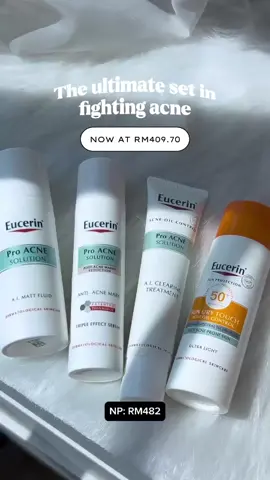 This complete Eucerin bundle fights breakouts, calms irritation, and keeps your skin protected all day. ✨ #EucerinAcneExpert #EucerinProACNESolution #promo  #11111SuperBandDay #tiktokshopsuperbranddaymy 