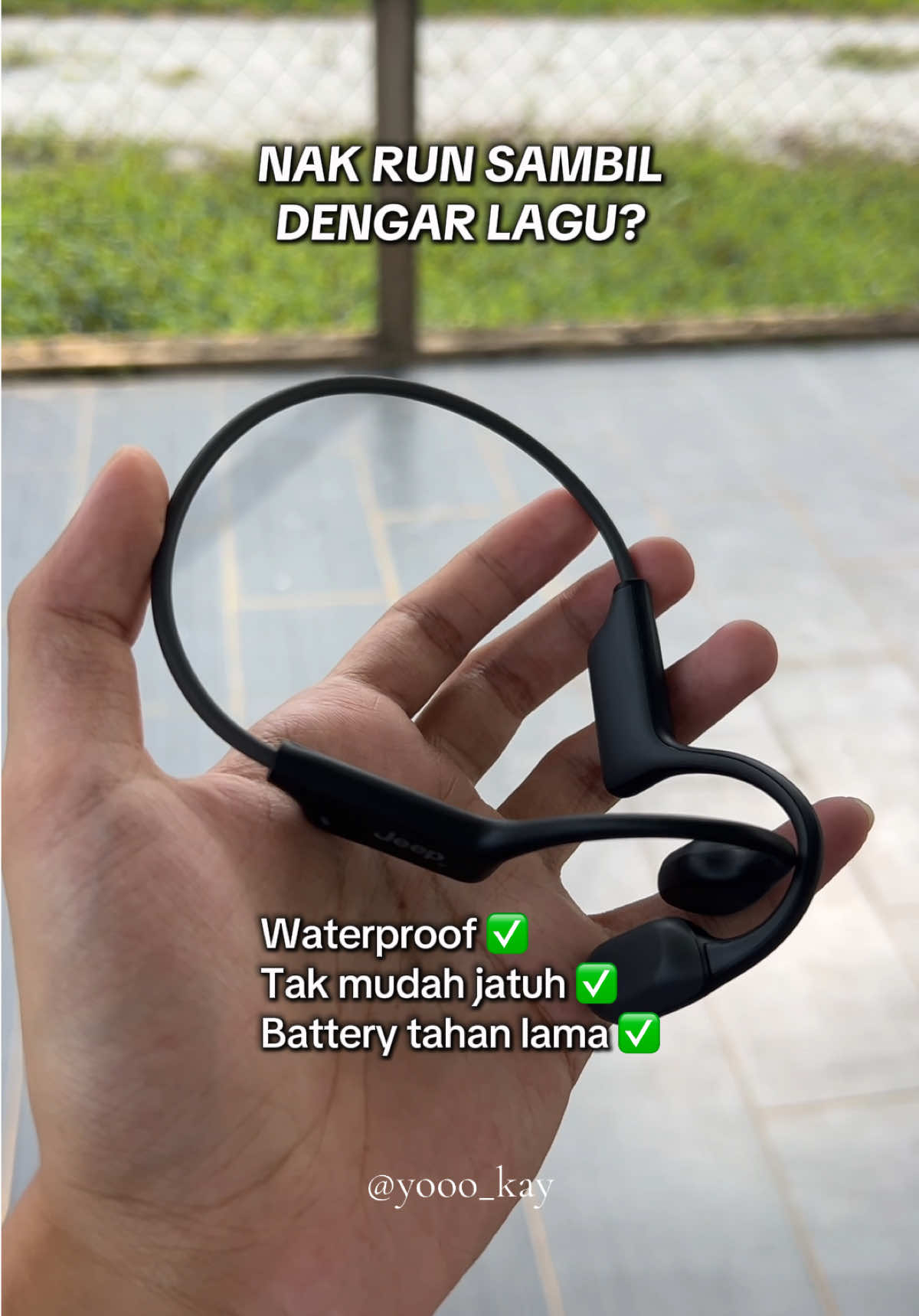 Yang nak run sambil dengar lagu tu boleh check beg kuning!! #boneconductionheadphone #earphones #earphonebluetooth #Running #fyp  