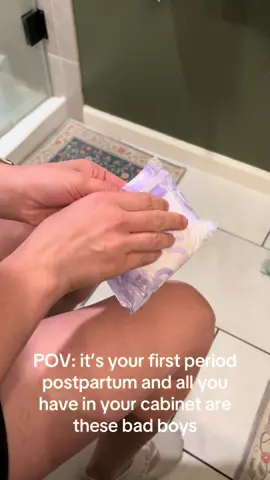 I don’t know how I always block out these footlong pads I had to wear for a month #postpartum #momhumor #perioddrama #momlife #justagirl