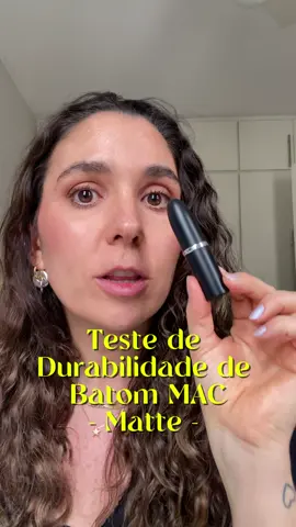 Fazendo teste de durabilidade do batom matte da @MACCosmeticsBrasil , a cor é Velvet Teddy. #batom #makeup #maquiagem #beauty #foryou 